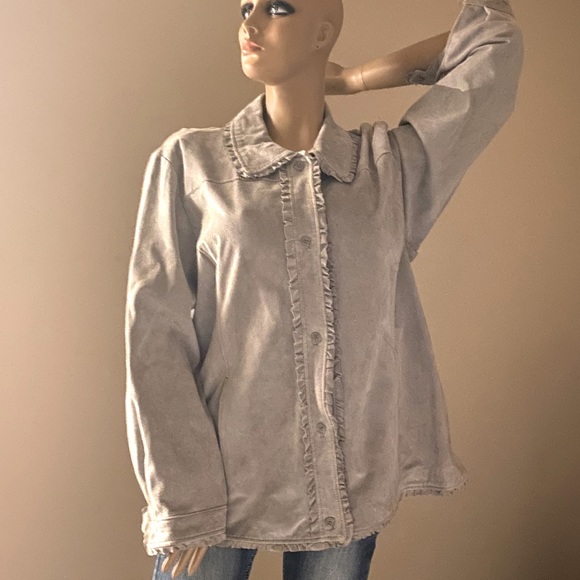 Pamela McCoy Leather Button Down Coat | Jacket - Picture 1 of 4